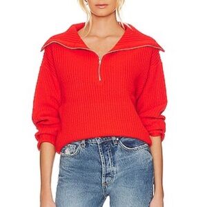 PERFECT CONDITION ZIP UP SWEATER IN FLAME